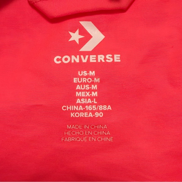Converse Neon Pink and Black Windbreaker Track Jacket Size Medium - Picture 4 of 5